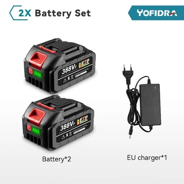 Uppladdningsbart litiumbatteri, 15000mAh kapacitet, EU-kontakt, 1x928VF-1 Laddare