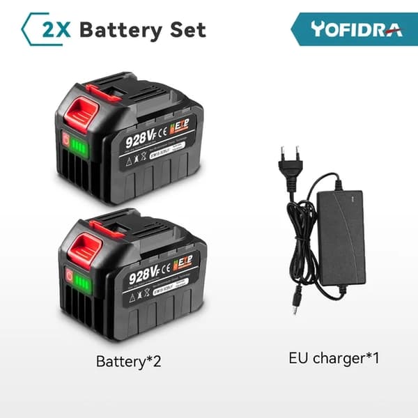 Uudelleenladattava litiumakku, 15000mAh kapasiteetti, EU-pistoke, 1x928VF-1 laturi