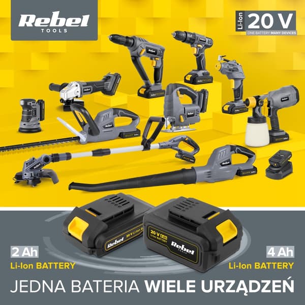 20V, 2A Rebel Tools uppladdningsbart batteri