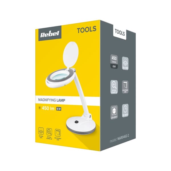Bordlampe med forstørrelsesglas 5D 6W Rebel (30x2835 SMD)