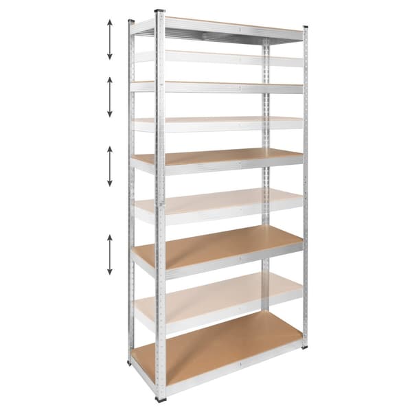 Metal lagerhylde 180x90x40 sølv Rebel