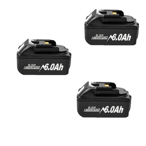 Uudelleenladattava työkaluakku, 18V 6Ah kapasiteetti, LED-laturi, 18 V, 3 kpl 6000 mAh BL1830 18 V