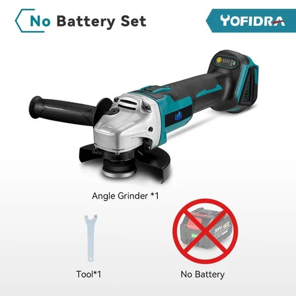Vinkelsliber, Børsteløs Motor, Trådløs, 2 Batteri EU-stik