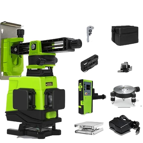 Laser Niveau, 4D Grønne Linjer, Fjernbetjening, IE16-DC12G-H15