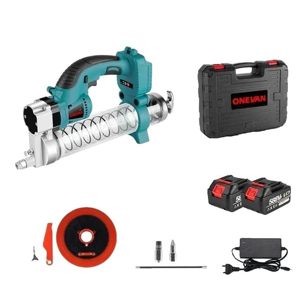 Trådløs fedtpistol, 10000PSI tryk, Kompatibel med Makita 18v batteri, 2 Batteri EU-stik
