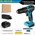 Miniatyrbillede 2 af 2: Trådløs Børsteløs Skruetrækker, 2 Hastigheder, 2-13mm Elektrisk Borepatron, DLZH4AH2D