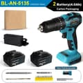 Miniatyrbillede 2 af 2: Trådløs Børsteløs Skruetrækker, 2 Hastigheder, 2-13mm Elektrisk Borepatron, DLZH4AH2D