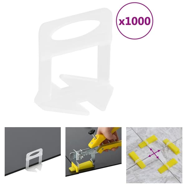 The Living Store nivelleringsklips til fliser 1000 stk. 2 mm -  Redskaber