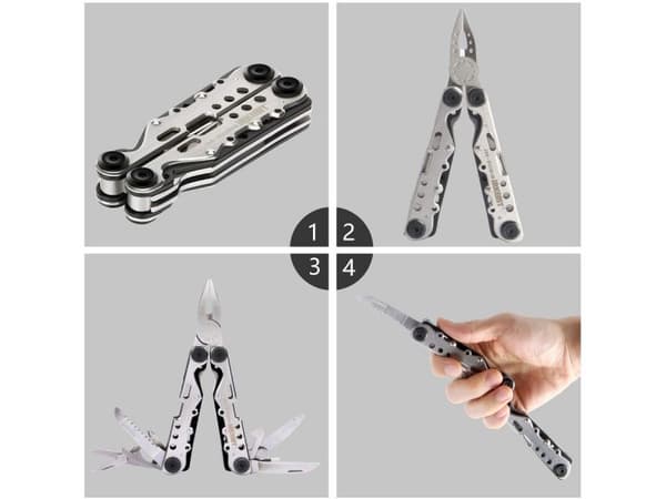 Jakemy Multitool 10in1 - Tænger, kniv, sav, overlevelseskort