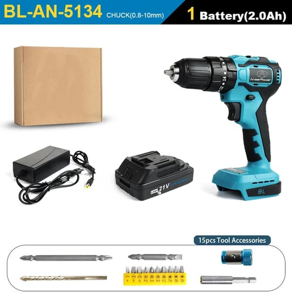 Elektrisk borr, borstlös motor, trådlös, DLZH2AH1D