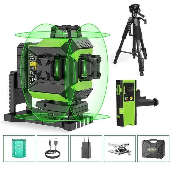 Laser Niveau, Selvnivellerende, Grøn Stråle, Med LR-6RG