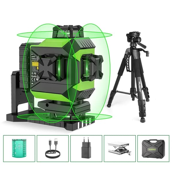 Laser Niveau, Selvnivellerende, Grøn Stråle, Med LR-6RG
