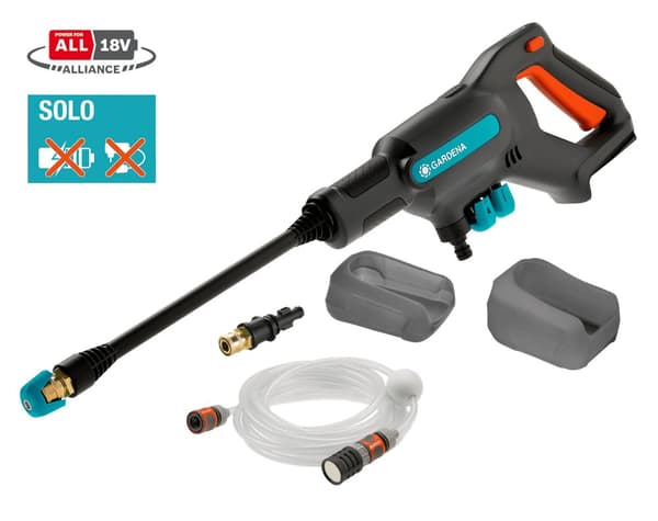 Gardena - GARDENA Battery Medium-Pressure Washer AquaClean 24/18V P4A solo Svart, Blå, Orange