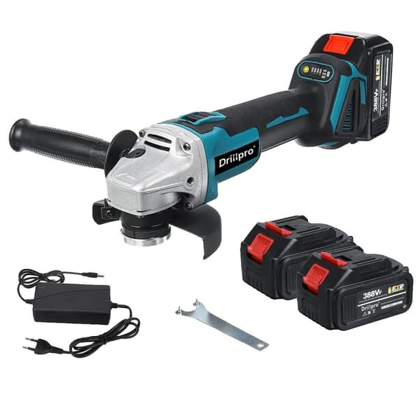Vinkelsliber, Børsteløs Motor, Lithium-Ion Batteri, EU-stik 1 batteri EU Plug 2 Battery