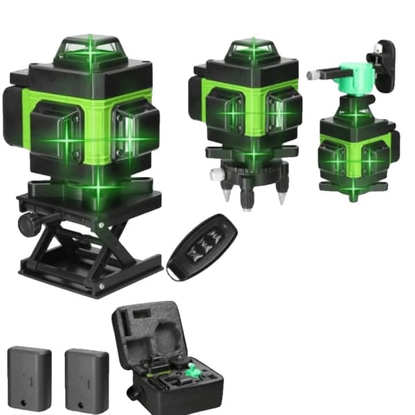 Grønt Lys Laser Niveau, Selvnivellerende, Lithium Batteri, 4D 16 linje TYPE C