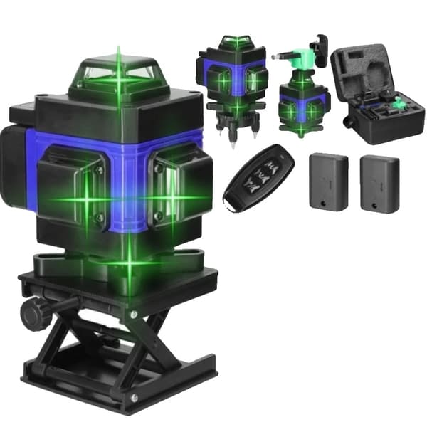 Grønt Lys Laser Niveau, Selvnivellerende, Lithium Batteri, 4D 16 linje TYPE C