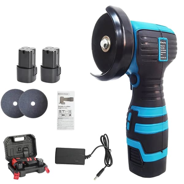 Vinkelsliber, Trådløs Betjening, Lithium Batteri, Rød med 2XBatteri Blue With 2XBattery