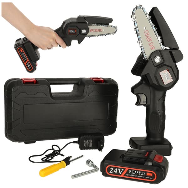 Motorsav, håndsav, USB, i kuffert