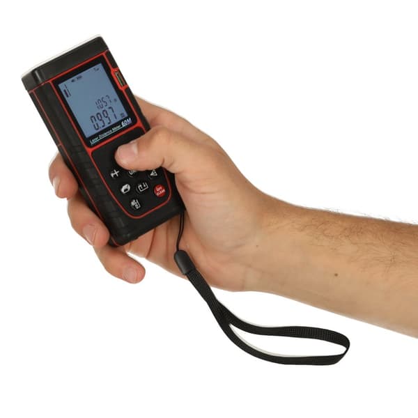 Laser Distance Meter Digital Vandtæt IP54 3mm/60m Case Batteridrevet KAFUWELL