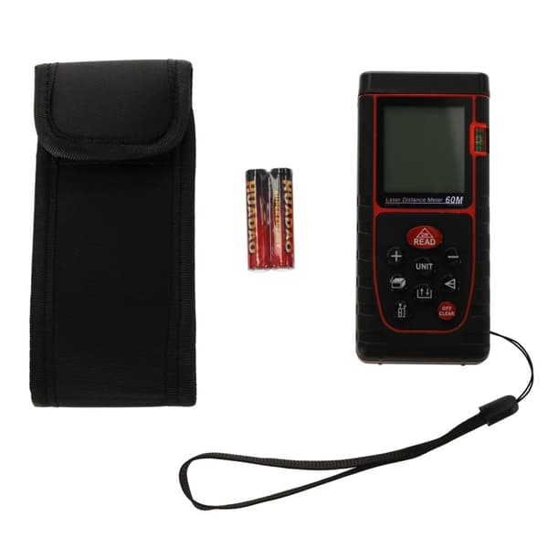 Laser Distance Meter Digital Vandtæt IP54 3mm/60m Case Batteridrevet KAFUWELL