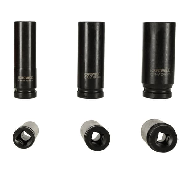 Iskuhylsyt 1/2'' 10-24 mm 10 kappaleen sarja. KAFUWELL