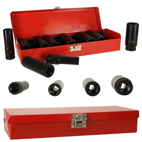 Iskuhylsyt 1/2'' 10-24 mm 10 kappaleen sarja. KAFUWELL