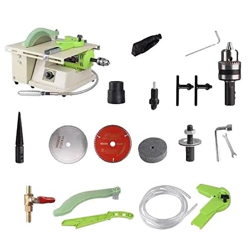 Multifunktionelt smykke stenpoleringsmaskine, 1380W, Variabel hastighed 500-7000 omdr./min.,Grøn
