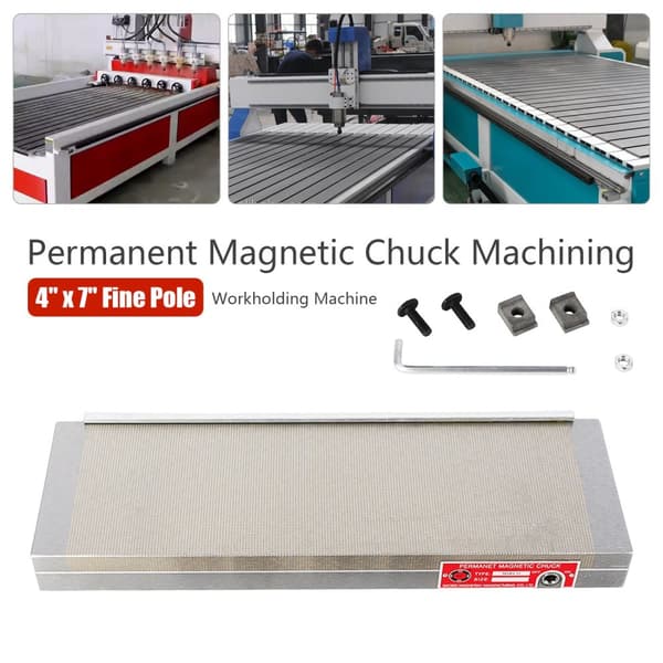 Permanent magnetisk chuck 4" x 7", hög sugkraft 120N, precisionstillverkning