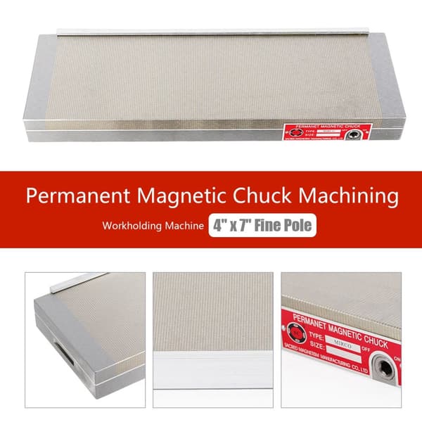 Permanent magnetisk chuck 4" x 7", hög sugkraft 120N, precisionstillverkning