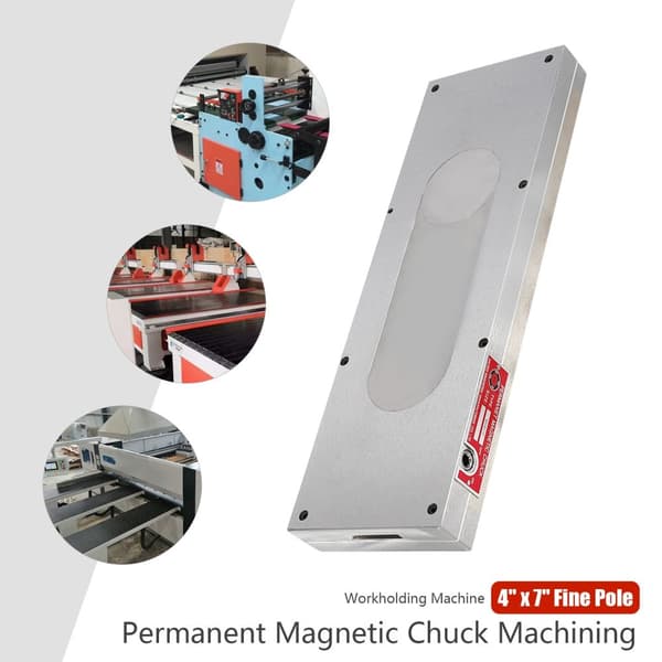Permanent magnetisk chuck 4" x 7", hög sugkraft 120N, precisionstillverkning