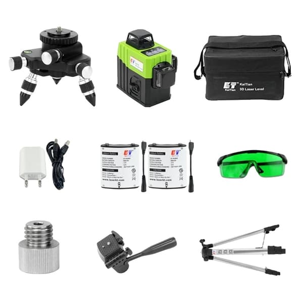 3D5 Laser Niveau, 12 Linjer, Selvnivellerende med 360-graders Rotation,Niveau Laser Linje