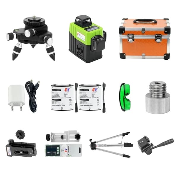 3D5 Laser Niveau, 12 Linjer, Selvnivellerende med 360-graders Rotation,Niveau Laser Linje