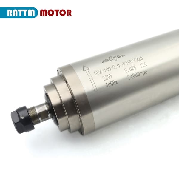 3KW CNC-spindelimoottori, 220V vesijäähdytteinen, 24000rpm ER20-karapanta.