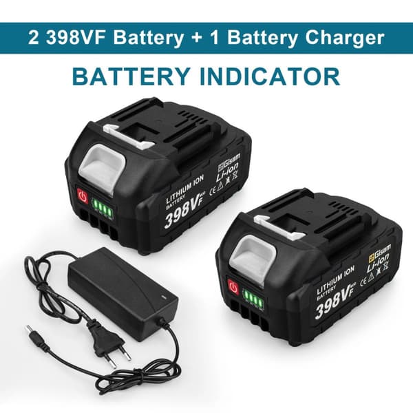 18V Litiumjonbatteri, hög kapacitet 22500mAh eller 15000mAh, kompatibelt med Makitas elverktyg,2x998VF-1xLaddare