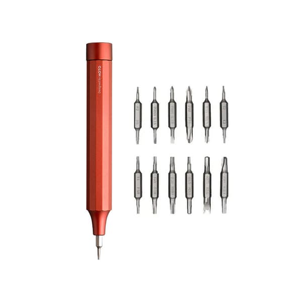 Precisionsskruvmejsel 24-i-1 med aluminiumlegering - Röd