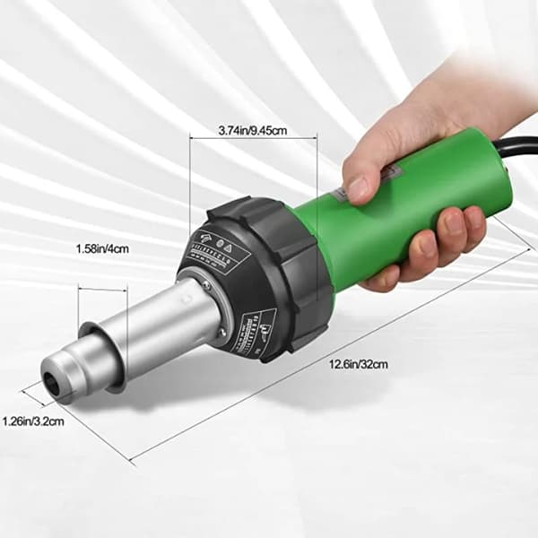 Plast Svejsevarmepistol, 40-600 ℃ Justerbar Temperatur, 1600W Effekt