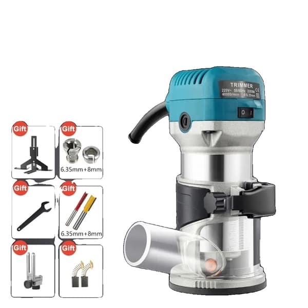 Træfræser Trimmer, 800W/2000W Kraft, Høj Hastighed Op til 40000 OMDR./MIN,6 Hastighed 800W 2000W Blue EU
