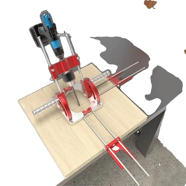 Träbearbetning Multi-Vinkel Borrguide, Justerbar Höjd, Hållbar Aluminiumlegering