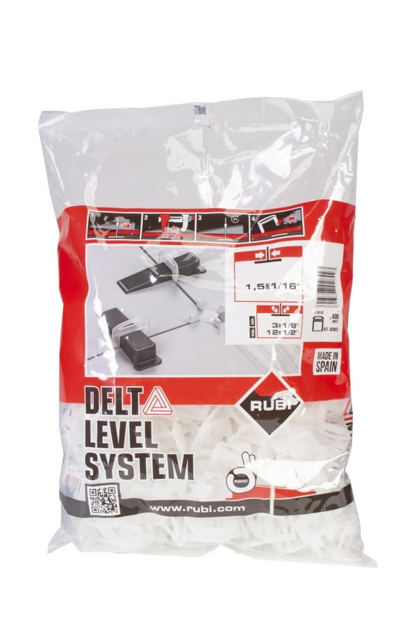 Laatan kulmamääritin Rubi DELTA LEVEL SYSTEM; 3-12 mm; 1,5 mm; 400 kpl.