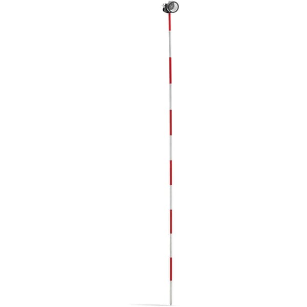 Miniprisme opmåling afstandsmåler spejl med stang sølv belægning dia. 3,5 cm 1,26 m