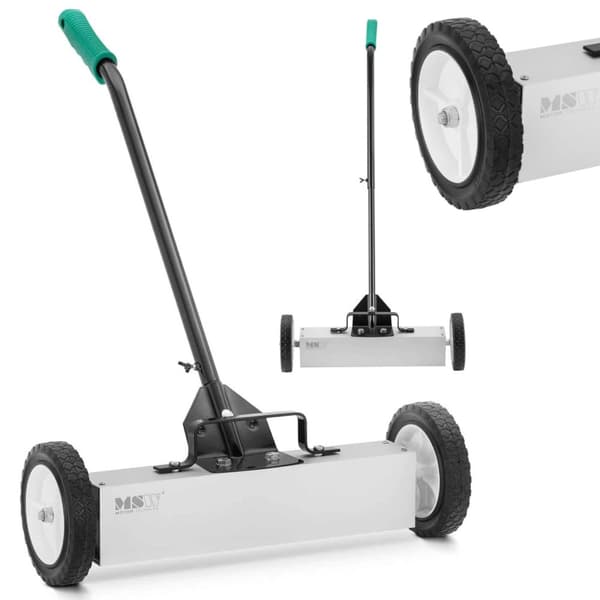 Magnetisk sopkvast för uppsamling av nagelfilar på hjul, bredd 45 cm