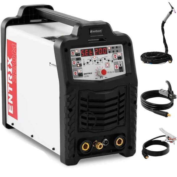 Digital aluminiumssvejsemaskine ENTRIX TIG HF AC/DC Puls MMA 200A 230V