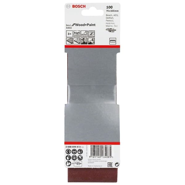 Hiomanauha nauhahiomakoneeseen Best for Wood; 75x533 mm; K100; 3 kpl.