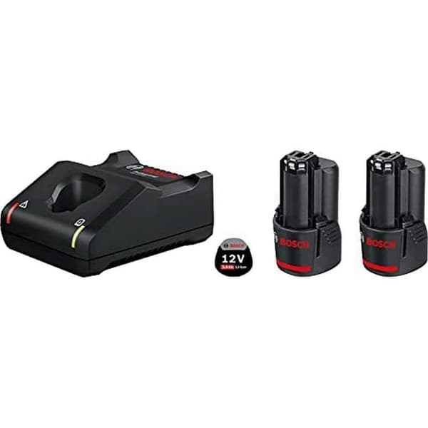 Tarvikesarja Bosch GBA; 12 V; 2x3,0 Ah + laturi GAL 12V-40