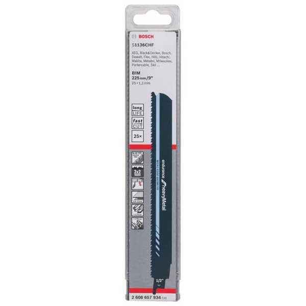 Puukkosahanterä Bosch S 1136 CHF; 225 mm; 5 kpl.