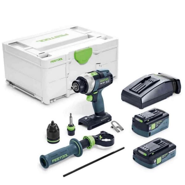 Iskupora / ruuvinväännin Festool QUADRIVE TDC 18/4 5,0/4,0 I-Plus;  18 V; 5,0 Ah + 4,0 Ah akku