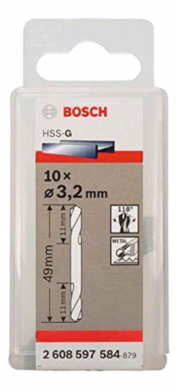Metalliporanterä Bosch HSS-G; 3,2x49 mm; 10 kpl.