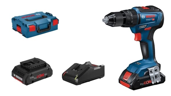 Iskupora / ruuvinväännin Bosch GSB 18V-55 ProCORE; 18 V; 2x4,0 Ah akku