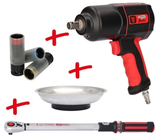 Paineilmakäyttöinen mutterinväännin iskumekanismilla KS Tools 515.2095; 1/2' kpl.