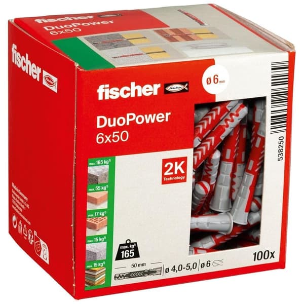 Nylon ankkuri Fischer LD 6x50 mm; 100 kpl.